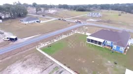 US: Drone Footage Shows Tornado Warning Storm Strikes Lake City, FL