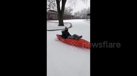US: Kayaking, Snow Version, In Cottontown, TN