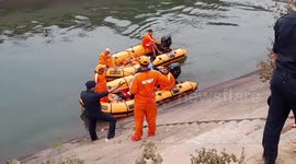 Further Footage: A total of 42 bodies recovered till now from the site in Sidhi where a bus, carrying around 54 passengers, fell into a canal today..