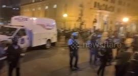 Federal officers from united states park police establish police line