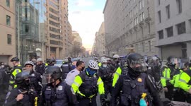 Police charge black lives matter plaza just after regrouping on December 12th 2020