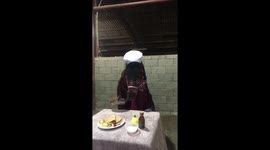 Horse making pancakes