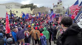 Police use less lethal methods of force to try and dispurse crowd