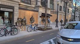 National guard moving shields back into perimeter in Washington DC.