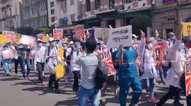 Myanmar: February 17 – Students From 2 Medical Universities Join March In Yangon