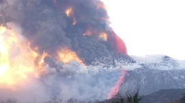 Italian volcano Mount Etna volcano spews lava in powerful new eruption
