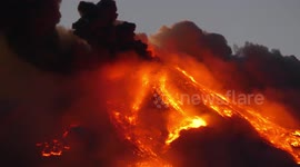 Massive eruption of Etna volcano