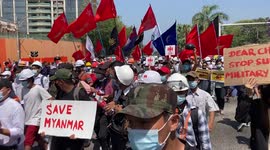Residents of Yangon bravely take to the streets to protest Myanmar coup