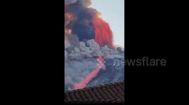 Italy: Stunning Footage Of Mount Etna Eruption Shows Wall Of Lava Shooting Into The Air