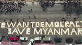 Pro-democracy street art goes up in Mynamar