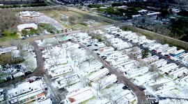 Drone footage: Aftermath of the Texas snow day, USA