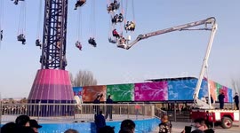 Tourists left hanging in mid-air after swing ride malfunctions in northern China