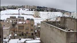 Snow continues to fall in Jordan, Amman