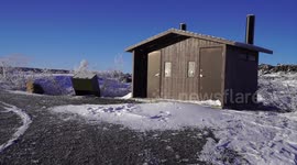 Check out this very cool frozen outhouse in Alaska