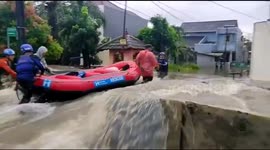 Severe flash floods hit area close to Indonesian capital