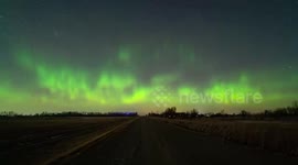 US: Time-lapse of Northern Lights over North Dakota