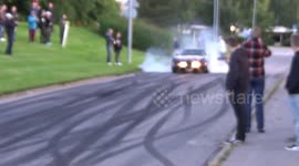 American Car Burning Tires
