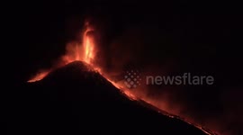 Mount Etna erupts