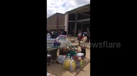 Food and water distribution centre set up for residents affected by Texas winter storm