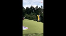 Thrill-seeking speedflyer almost crashes into ground at full speed