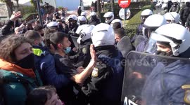 Student protesters clash with Greek police over government's education bill