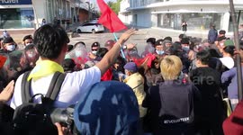 Thai protesters clash with police after leaders were detained on lese majeste charges