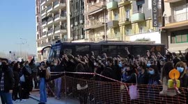 Thessaloniki students show solidarity with 31 arrested during clashes in Greece