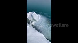 Mesmerizing video of ice shards breaking in Lake Michigan