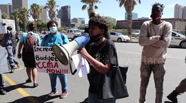 Protests ahead of South African finance minister's budget speech