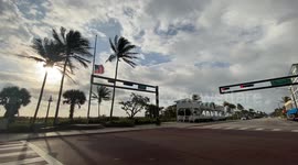 Flags Fly at Half Mast in Delray Beach, Florida, for Covid-19 Victims