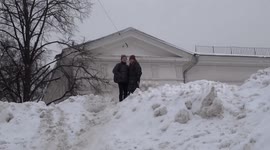 Snow adventure - walking snow mountains in central Moscow