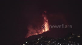 Huge flow of lava spews out of sixth paroxysm of Italy's Mt. Etna