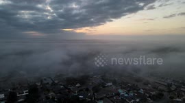 Timelapse captures Galveston Island being hit with sea of fog