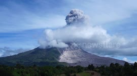 Mount Sinabung erupts in Indonesia