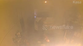 Man blown off his feet after pouring lighter fluid onto pre-lit charcoal