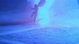 Drain cover explodes after boy throws lit firecracker down it in China
