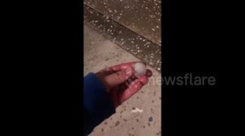 Marble-sized hail falls on parts of north Texas as thunderstorms sweep across the region