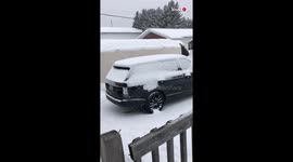 'Man Uses a Leaf Blower to Remove Snow from 4 Wheeler'