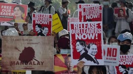 Myanmar residents continue to protest despite police resistance as unrest grows