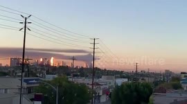 US: Massive Fire Erupts In Industrial Area In Compton, California