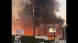 Massive fire erupts in Compton, California industrial area