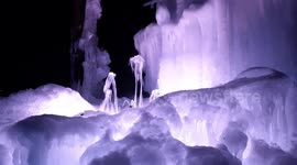 One of the many water Fountains creating the Ice Castles