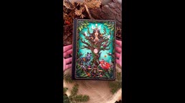 3D woodland fairytale notebook cover sculpted in polymer clay