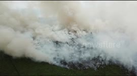 Peatland fires rage through Indonesia's West Kalimantan province