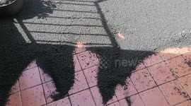 Etna Eruption and havy fall of scories