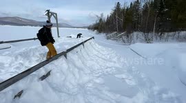 Canadian dad pulls off amazing winter trick