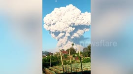 Indonesia's Mount Sinabung sends ash clouds into sky