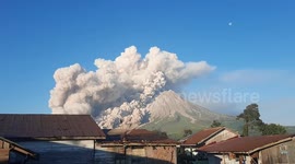 Mount Sinabung volcanic ash reportedly covered villages in Indonesia