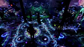 Footage shows a new digital installation 'Geometric Properties' at Artechouse, New York