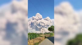 Indonesia's Mount Sinabung spews thick clouds of volcanic ash into sky